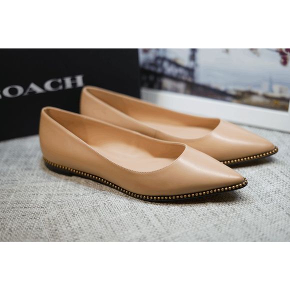 Coach Shoes Coach Viviana Chain Trim Skimmer Flat Beige 8m Poshmark